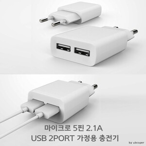 5핀/USB/2포트 충전기(2.1A)